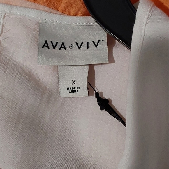 Women's Plus Size Sleeveless Colorblock Tiered Dress w/ Pockets | Ava & Viv | 0X - Picture 8 of 14